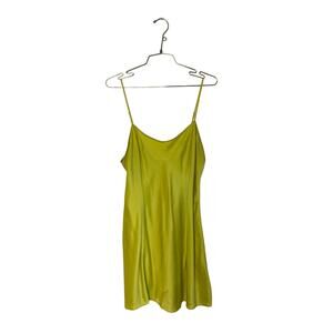 Y2K Victoria's Secret Chartreuse 100% Silk Slip